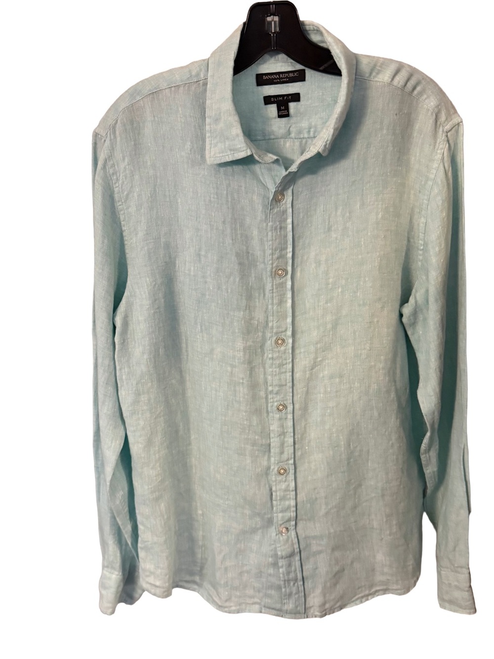 Banana Republic Men’s Linen Button Down Shirt Lgt Green Slim Fit Sz M
